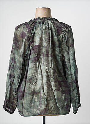 Blouse légère et transparente manches longues vert FRANSA femme