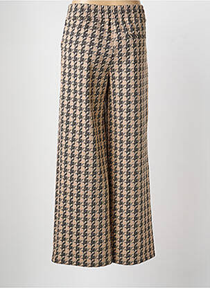 Pantalon large taille à pinces taille normale beige ICHI femme