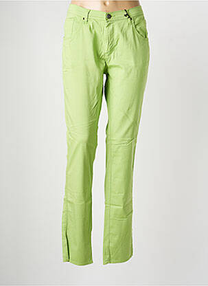 Pantalon slim tissage popeline taille normale vert IMPAQT femme