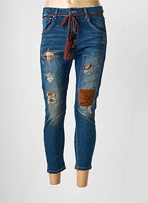 Jeans coupe slim effet usé délavé taille normale bleu LACOMY femme