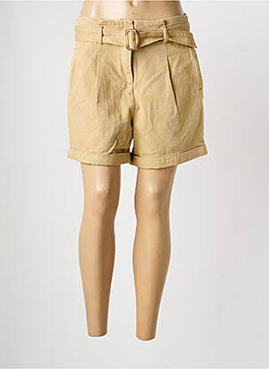 Short tissage denim taille haute beige ARTLOVE femme