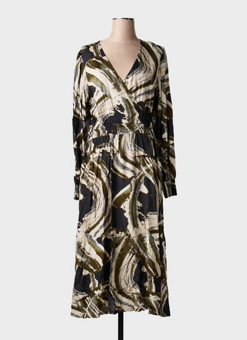Robe longue manches longues manches longues noir KAFFE femme