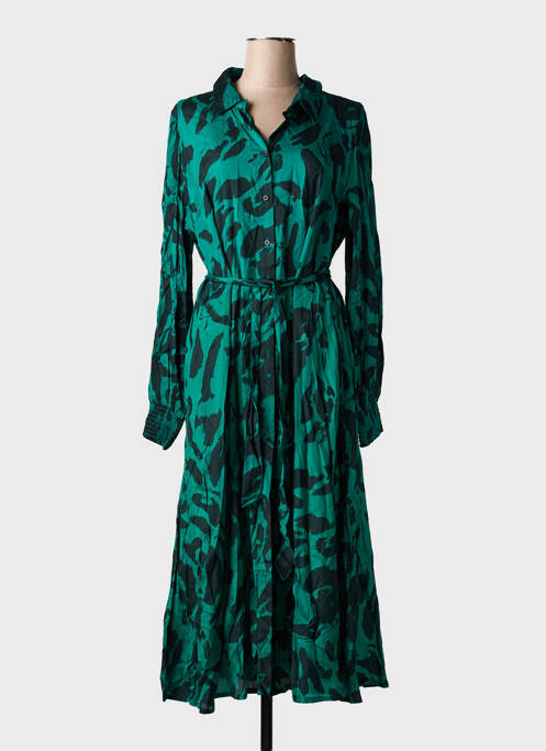 Robe longue manches longues manches longues vert KAFFE femme