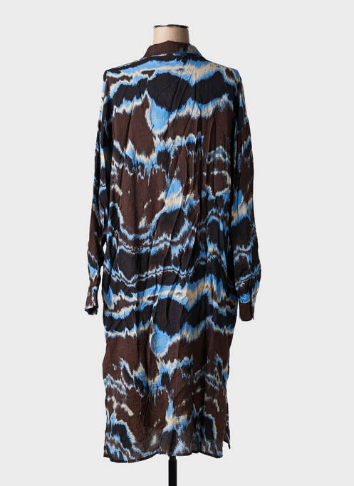 Robe mi-longue coupe fluide manches longues marron KAFFE femme