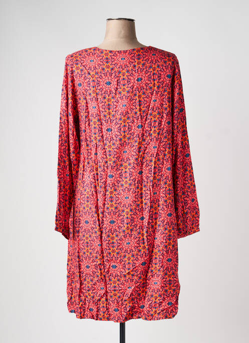 Robe mi-longue imprimé fantaisie manches longues rose LA FIANCÉE femme