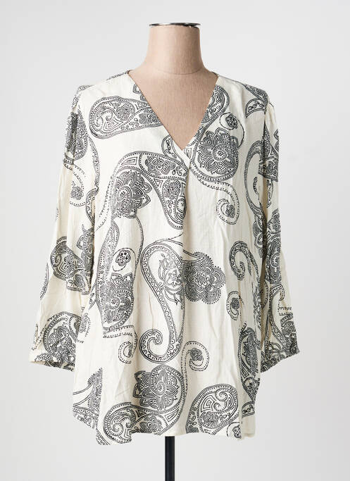 Blouse manches 3/4 manches 3/4 beige FRANSA femme