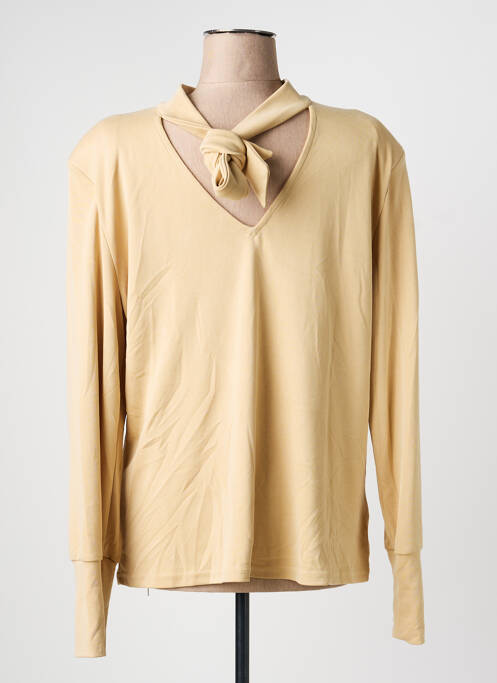Top tissage jersey manches longues beige TRAMONTANA femme