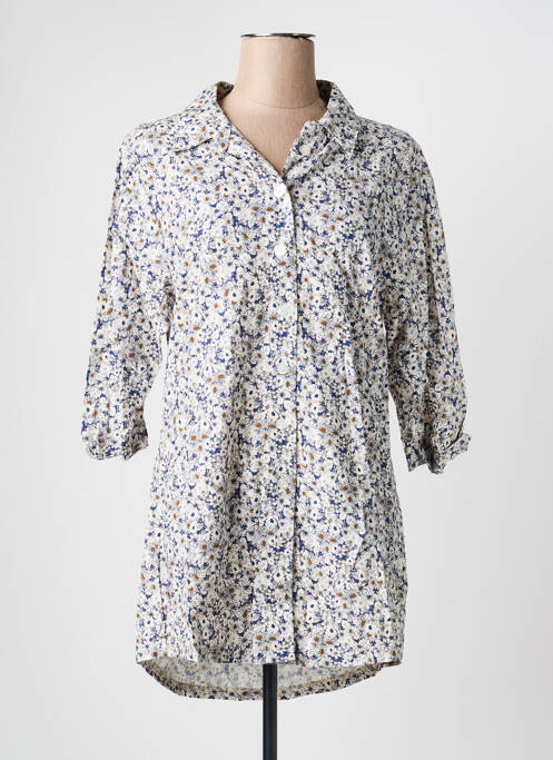 Tunique manches longues col chemisier bleu IMPAQT femme