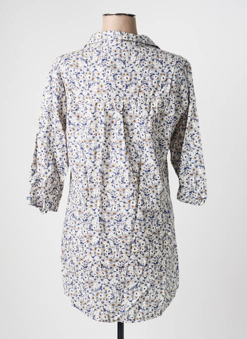 Tunique manches longues col chemisier bleu IMPAQT femme
