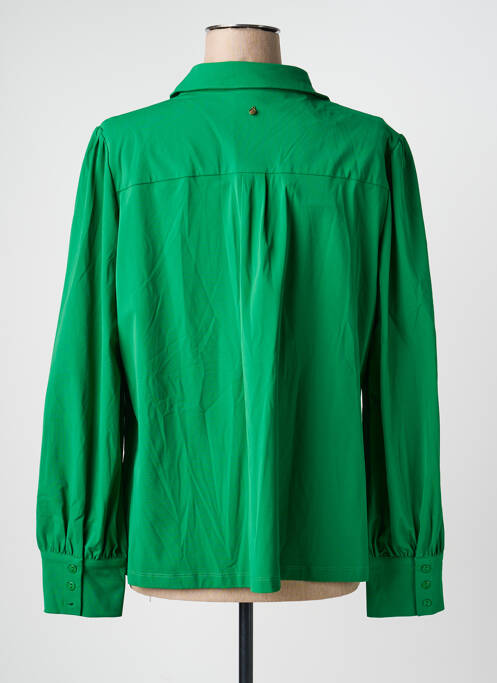 Blouse tissage popeline manches longues vert TRAMONTANA femme