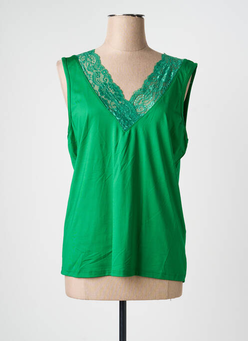 Top tissage jersey sans manche vert TRAMONTANA femme