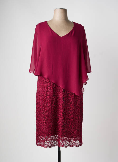 Robe mi-longue coupe fluide manches 3/4 rouge ULLA POPKEN femme