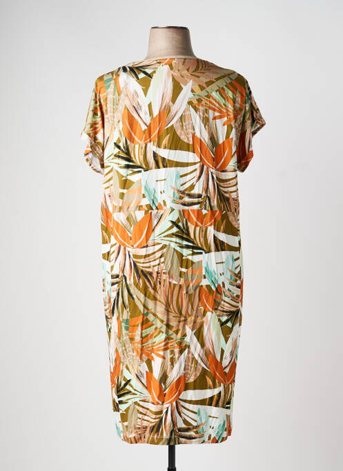 Robe mi-longue manches courtes manches courtes orange CONCEPT K femme