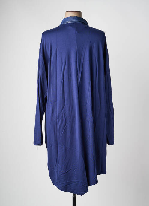 Robe mi-longue manches longues manches longues bleu POMME ROUGE femme