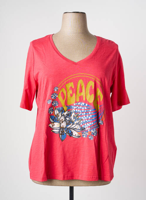 T-shirt col v manches courtes rouge ULLA POPKEN femme