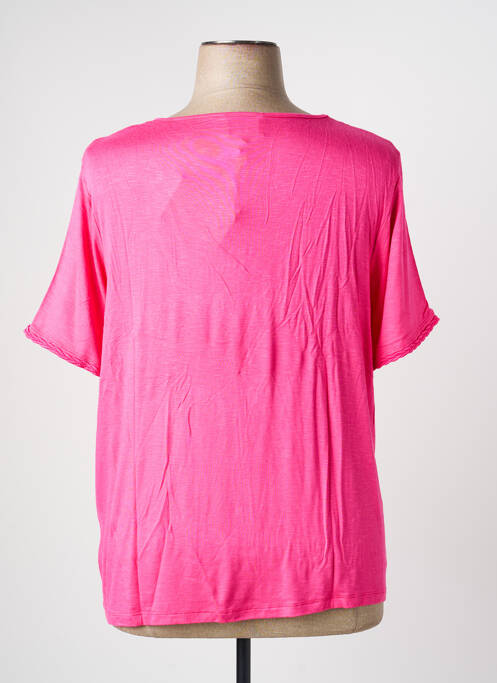 T-shirt coupe droite manches courtes rose LEO & UGO femme