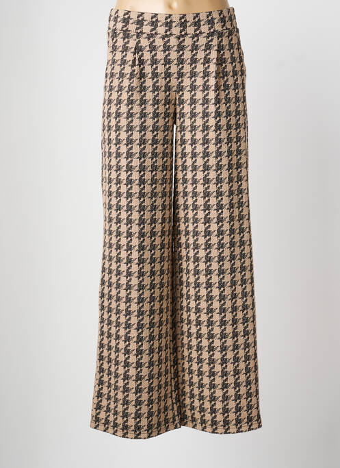 Pantalon large taille à pinces taille normale beige ICHI femme