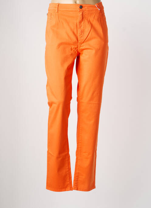 Pantalon slim tissage popeline taille normale orange IMPAQT femme