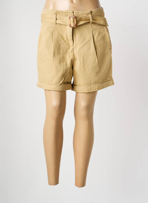 Short tissage denim taille haute beige ARTLOVE femme
