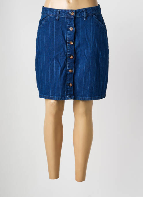Jupe courte poches bleu ICHI femme