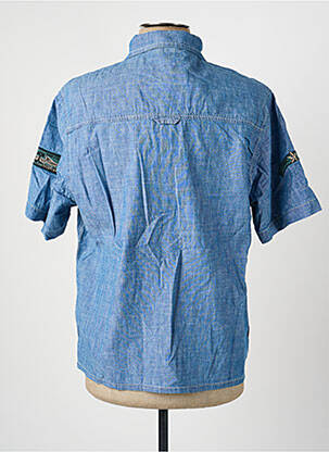 Chemise manches courtes coupe cintrée bleu DAYTONA homme