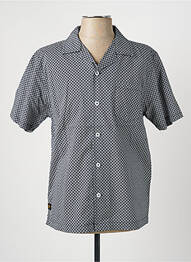 Chemise manches courtes col tailleur bleu DAYTONA homme