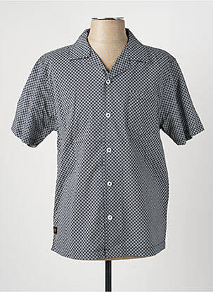 Chemise manches courtes col tailleur bleu DAYTONA homme