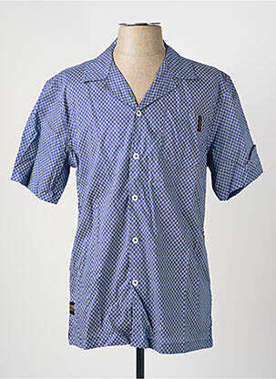 Chemise manches courtes col tailleur bleu fonce DAYTONA homme