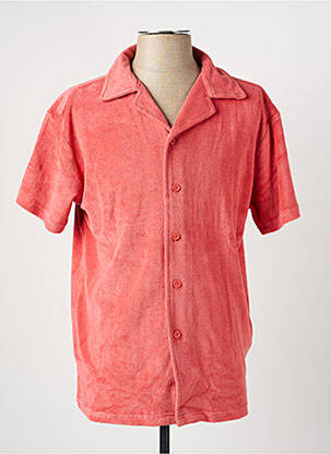 Chemise manches courtes col tailleur rouge DAYTONA homme