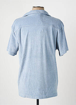 Chemise manches courtes col tailleur bleu DAYTONA homme
