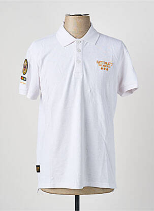 Polo coupe droite manches courtes blanc DAYTONA homme