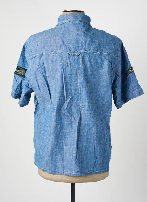 Chemise manches courtes coupe cintrée bleu DAYTONA homme