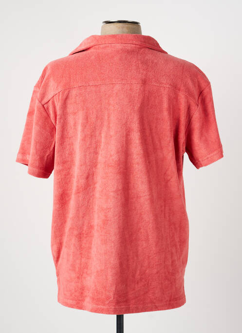 Chemise manches courtes col tailleur rouge DAYTONA homme