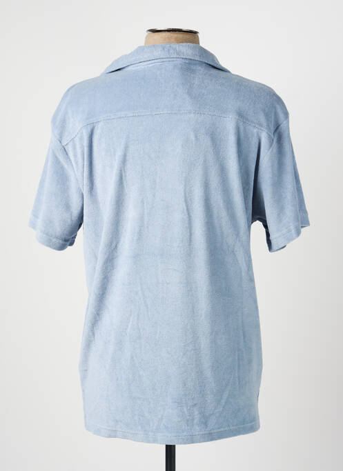 Chemise manches courtes col tailleur bleu DAYTONA homme