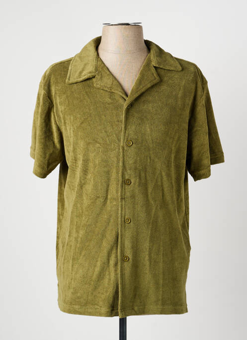 Chemise manches courtes col tailleur vert DAYTONA homme