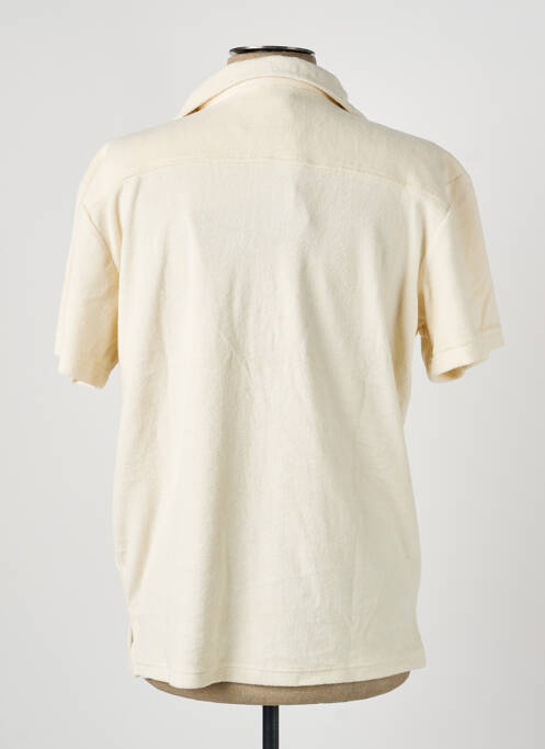 Chemise manches courtes col tailleur beige DAYTONA homme