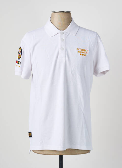 Polo stretch manches courtes blanc DAYTONA homme