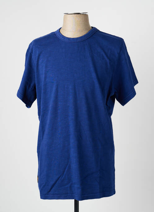 T-shirt coupe droite manches courtes bleu DAYTONA homme