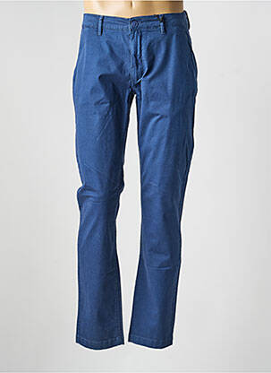 Pantalon droit tissage popeline taille normale bleu DAYTONA homme