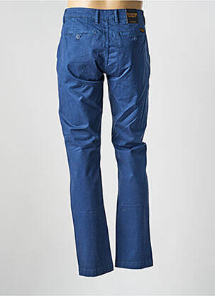 Pantalon droit tissage popeline taille normale bleu DAYTONA homme