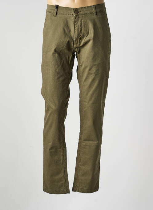 Pantalon droit tissage popeline taille normale vert DAYTONA homme