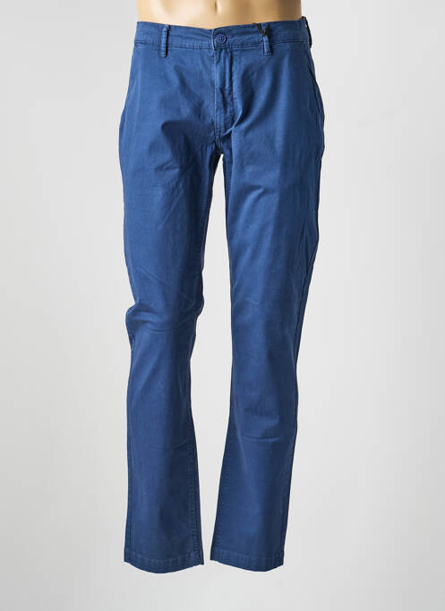 Pantalon droit tissage popeline taille normale bleu DAYTONA homme