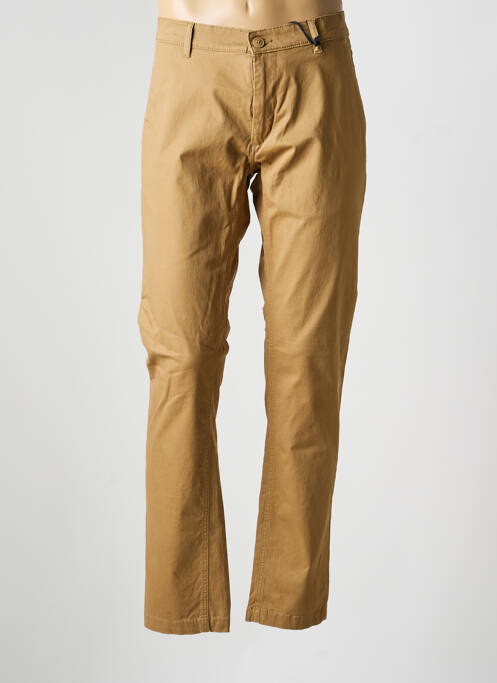 Pantalon droit tissage popeline taille normale marron DAYTONA homme