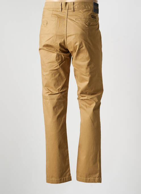 Pantalon droit tissage popeline taille normale marron DAYTONA homme