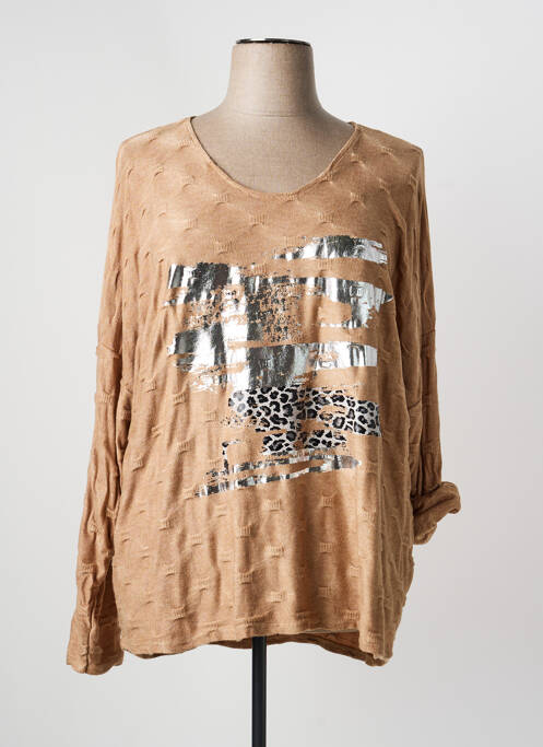 T-shirt manches longues manches longues beige QUATTRO femme