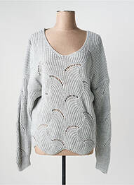 Pull coupe cintrée manches longues gris QUATTRO femme