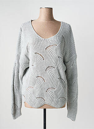 Pull coupe cintrée manches longues gris QUATTRO femme