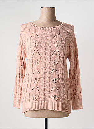 Pull coupe cintrée manches longues rose QUATTRO femme