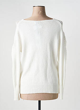 Pull coupe cintrée manches longues blanc QUATTRO femme