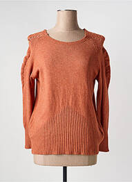 Pull coupe cintrée manches longues orange QUATTRO femme